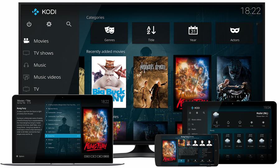 Kodi on different devices / different screen size.