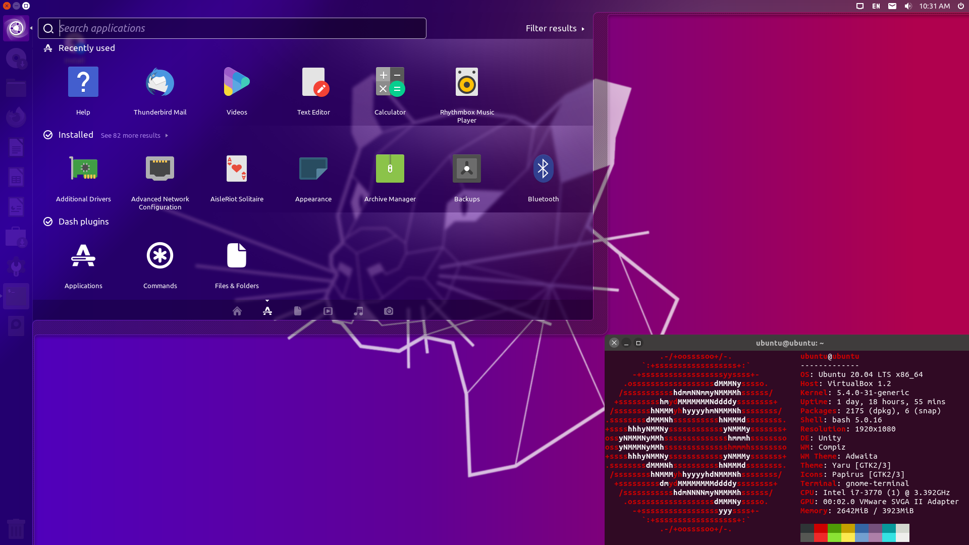 Preview of the Ubuntu Unity 20.04 distribution
