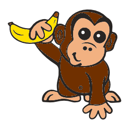 Happy Flint the Monkey with a Banana